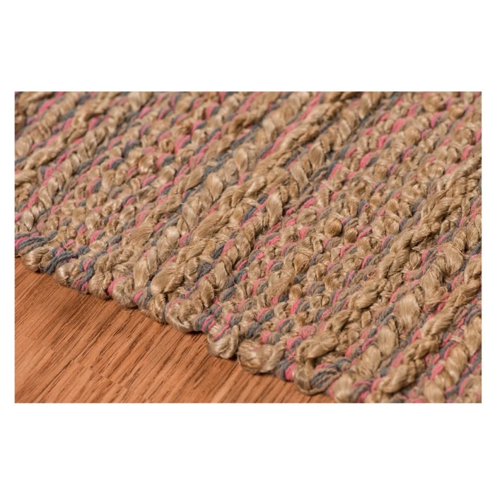 Amer Naturals Sinclair Pink Organic Jute/Cotton Flatweave Area Rug 3'x5'