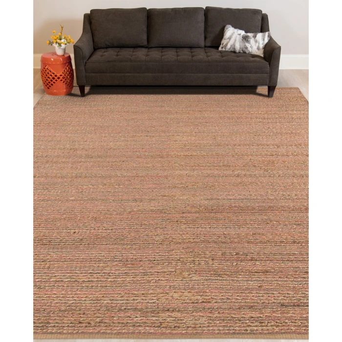 Amer Naturals Sinclair Pink Organic Jute/Cotton Flatweave Area Rug 3'x5'