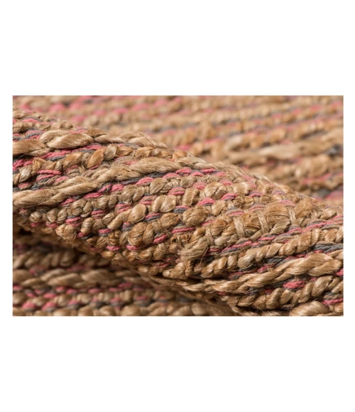 Amer Naturals Sinclair Pink Organic Jute/Cotton Flatweave Area Rug 3'x5'