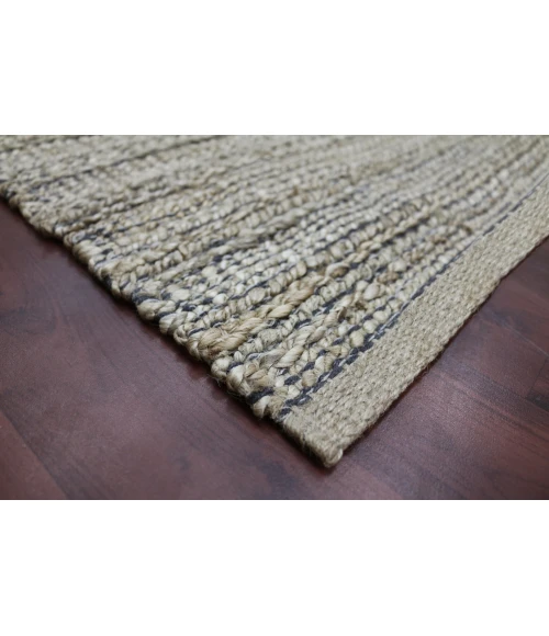 Amer Naturals Sinclair Dark Gray Organic Jute/Cotton Flatweave Area Rug 2'x3'
