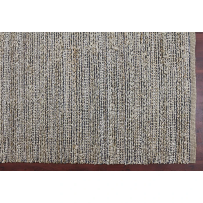Amer Naturals Sinclair Dark Gray Organic Jute/Cotton Flatweave Area Rug 3'x5'
