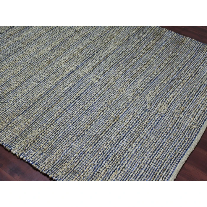 Amer Naturals Sinclair Navy Organic Jute/Cotton Flatweave Area Rug 3'x5'