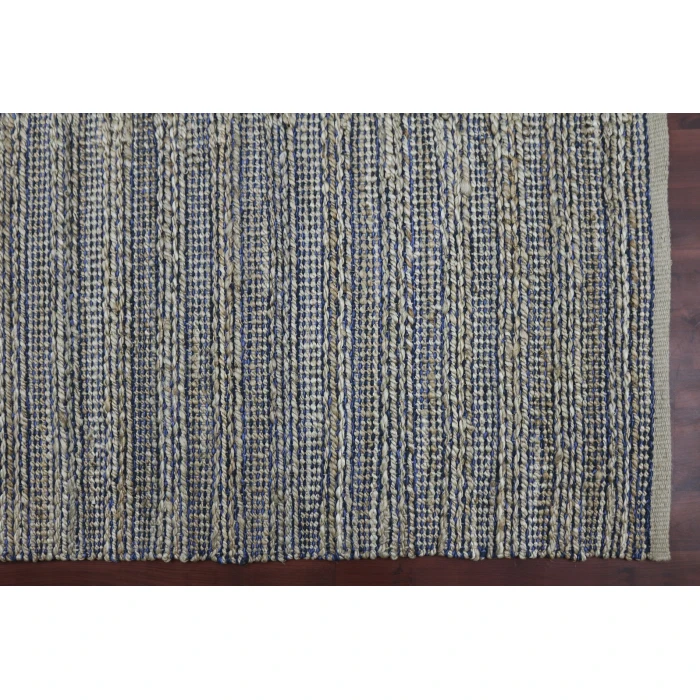Amer Naturals Sinclair Navy Organic Jute/Cotton Flatweave Area Rug 3'x5'