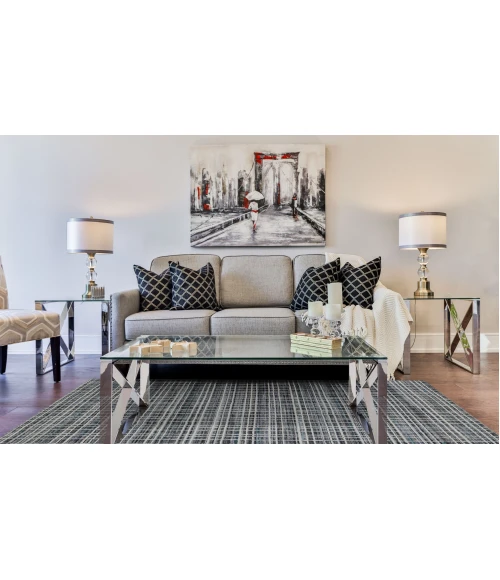 Amer Paradise Lorette Gray Hand-Woven Wool Blend Area Rug 5'x8'