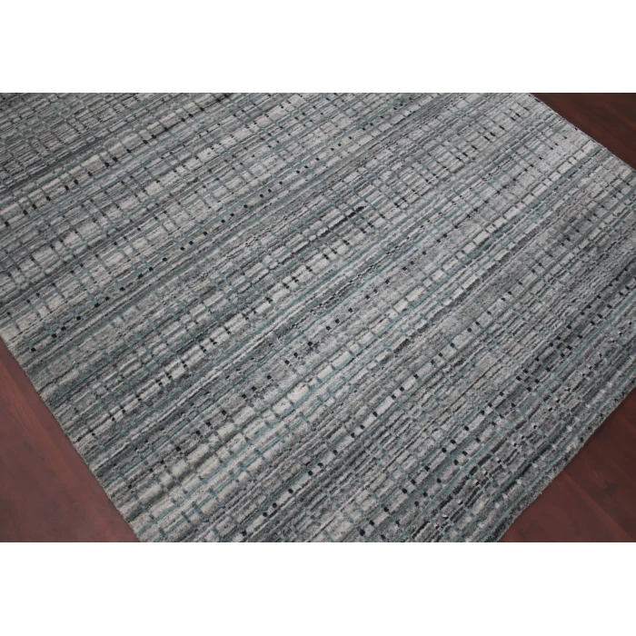 Amer Paradise Lorette Gray/Blue Hand-Woven Wool Blend Area Rug 3'x5'