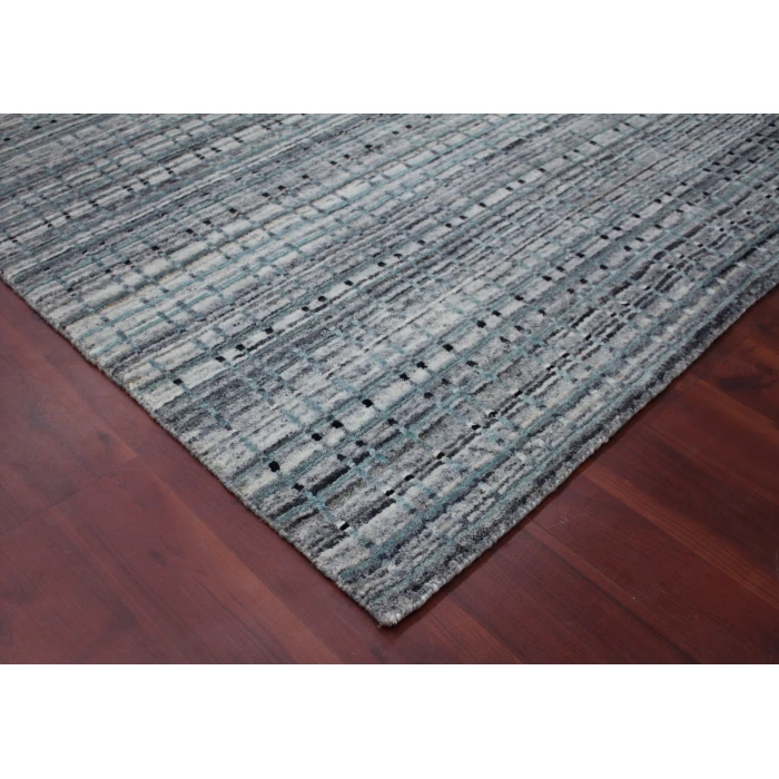 Amer Paradise Lorette Gray/Blue Hand-Woven Wool Blend Area Rug 3'x5'