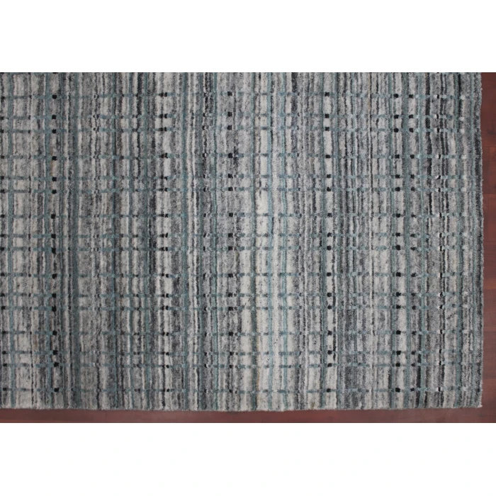 Amer Paradise Lorette Gray/Blue Hand-Woven Wool Blend Area Rug 3'x5'