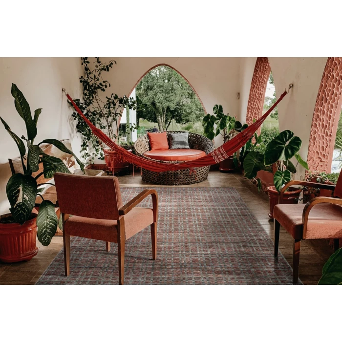 Amer Paradise Lorette Brick Red Hand-Woven Wool Blend Area Rug 3'x5'