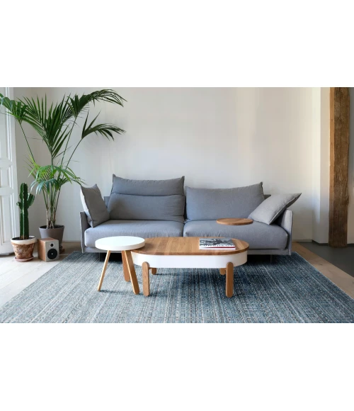 Amer Paradise Lorette Blue Hand-Woven Wool Blend Area Rug 3'x5'