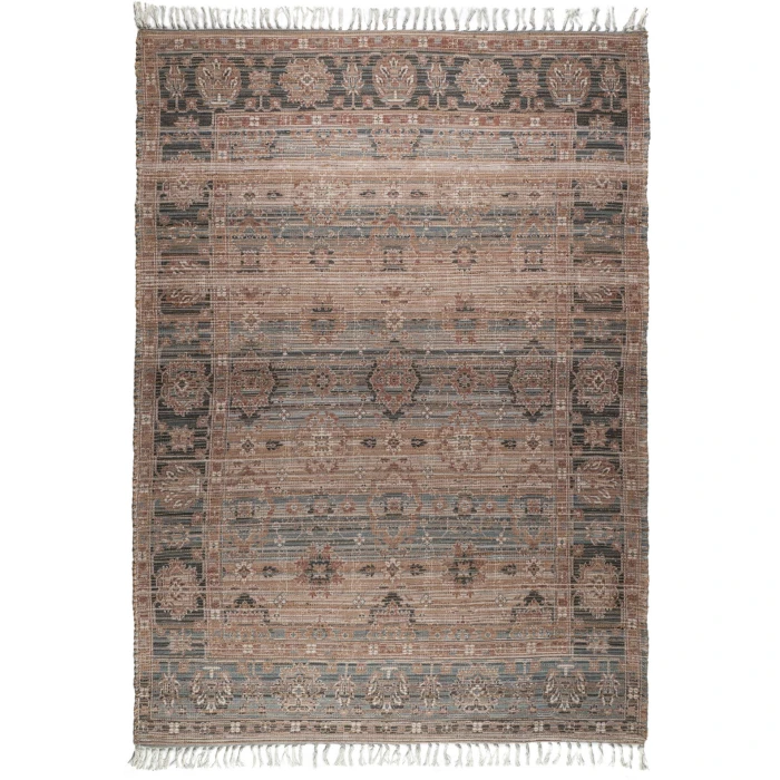 Amer Prairie Hays Blue/Green Jute/Polyester Flatweave Area Rug 3'6"x5'6"