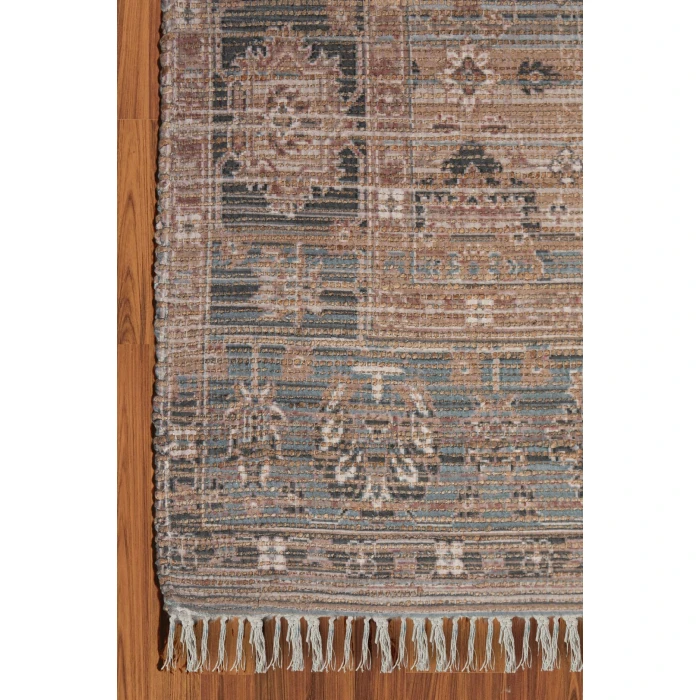 Amer Prairie Hays Blue/Green Jute/Polyester Flatweave Area Rug 3'6"x5'6"