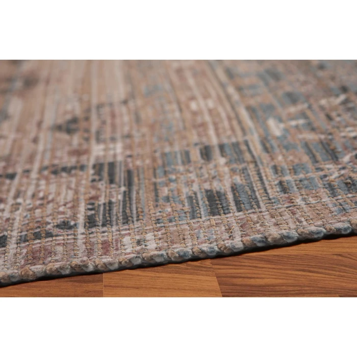 Amer Prairie Hays Blue/Green Jute/Polyester Flatweave Area Rug 3'6"x5'6"