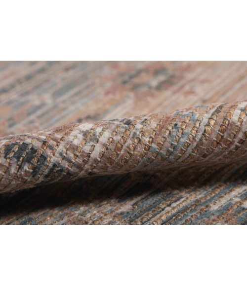 Amer Prairie Hays Blue/Green Jute/Polyester Flatweave Area Rug 5'x7'6"