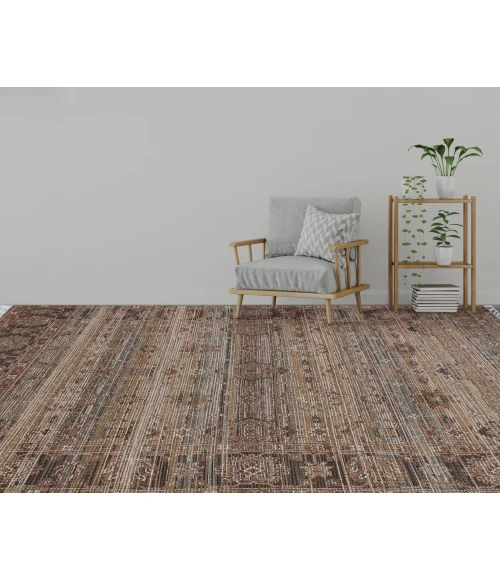 Amer Prairie Hays Blue/Green Jute/Polyester Flatweave Area Rug 5'x7'6"
