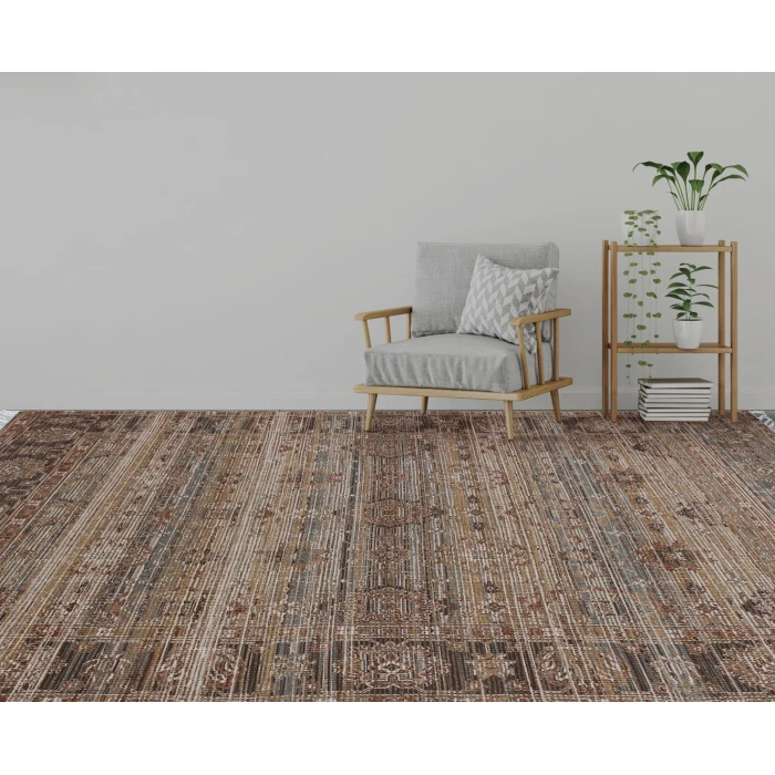Amer Prairie Hays Blue/Green Jute/Polyester Flatweave Area Rug 3'6"x5'6"