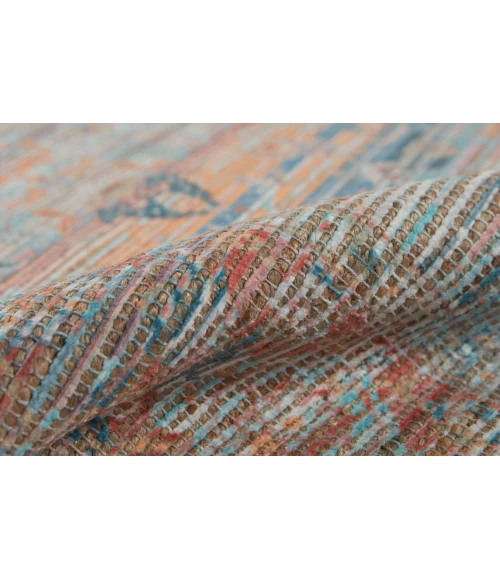 Amer Prairie Larson Blue/Red Jute/Polyester Flatweave Area Rug 3'6"x5'6"