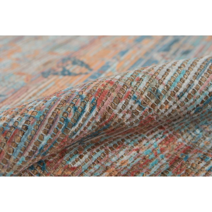 Amer Prairie Larson Blue/Red Jute/Polyester Flatweave Area Rug 3'6"x5'6"