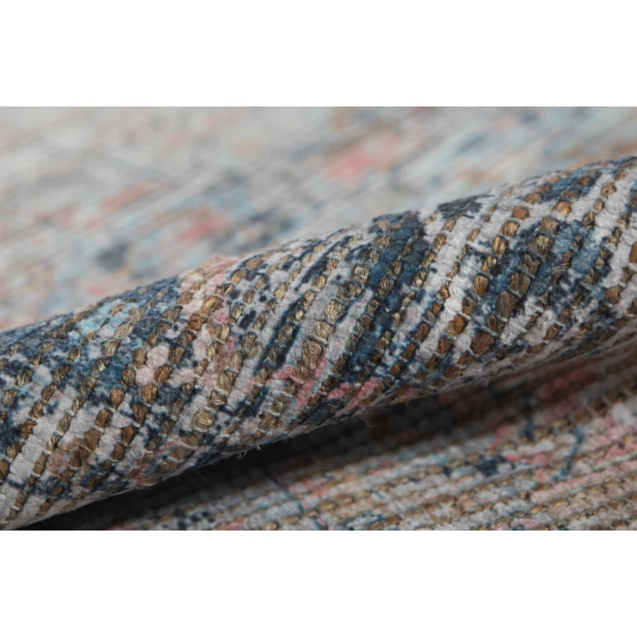 Amer Prairie Roeland Blue/Pink Jute/Polyester Flatweave Area Rug 2'x3'