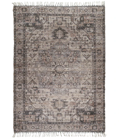 Amer Prairie Sprail Grey/Pink Jute/Polyester Flatweave Area Rug 2'x3'