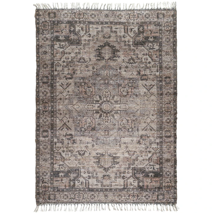 Amer Prairie Sprail Grey/Pink Jute/Polyester Flatweave Area Rug 2'x3'
