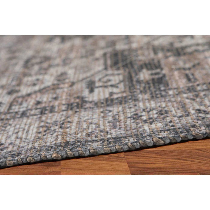Amer Prairie Sprail Grey/Pink Jute/Polyester Flatweave Area Rug 2'x3'