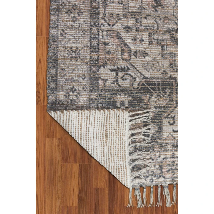 Amer Prairie Sprail Grey/Pink Jute/Polyester Flatweave Area Rug 2'x3'