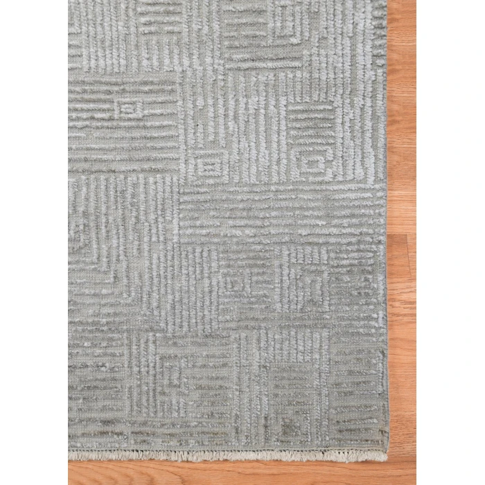 Amer Quartz Desoto Ivory Hand-Knotted Wool Blend Area Rug 9'x12'
