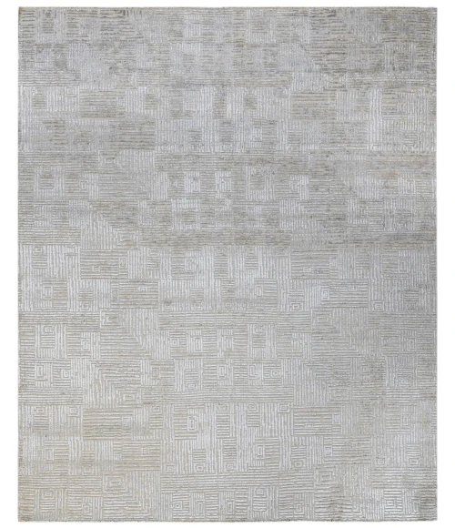Amer Quartz Desoto Ivory Hand-Knotted Wool Blend Area Rug 10'x14'