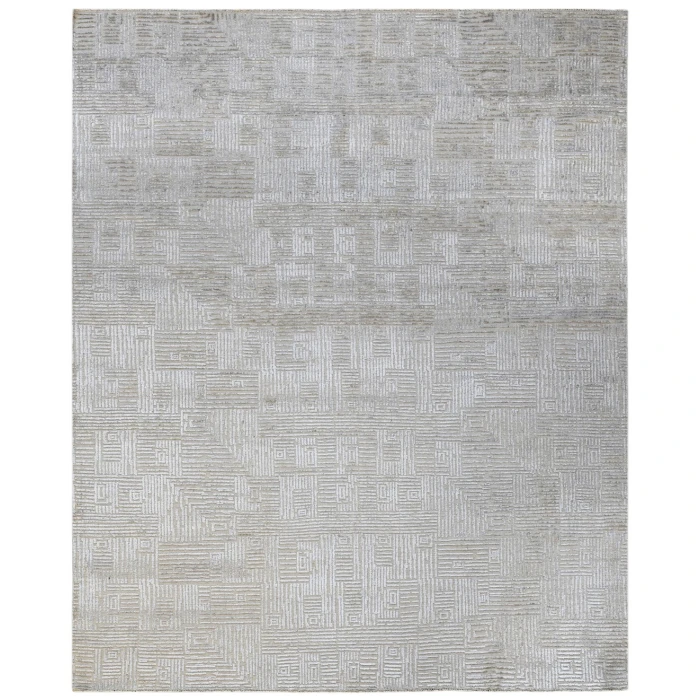 Amer Quartz Desoto Ivory Hand-Knotted Wool Blend Area Rug 9'x12'