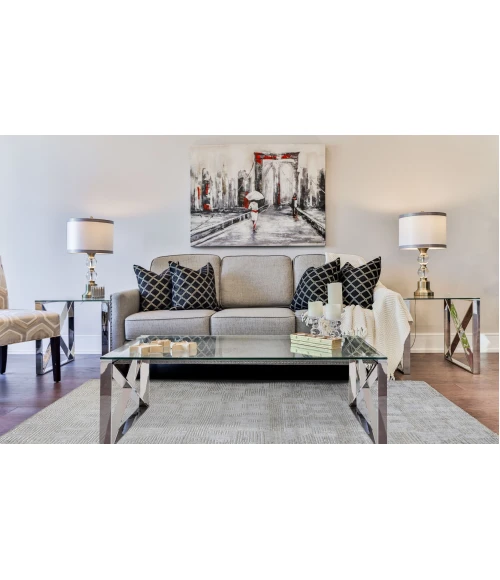 Amer Quartz Desoto Ivory Hand-Knotted Wool Blend Area Rug 10'x14'