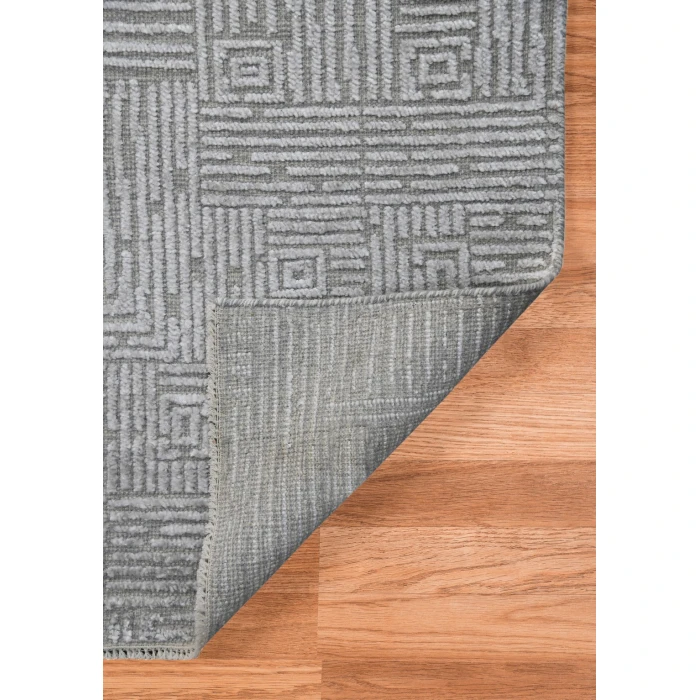 Amer Quartz Desoto Silver Hand-Knotted Wool Blend Area Rug 9'x12'