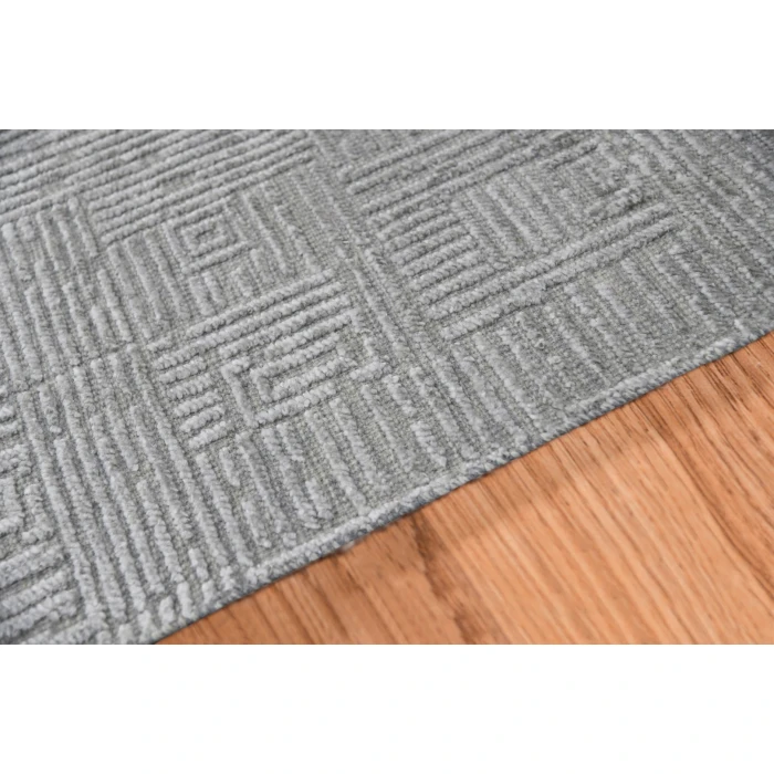 Amer Quartz Desoto Silver Hand-Knotted Wool Blend Area Rug 9'x12'