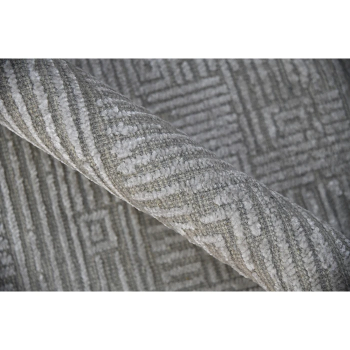 Amer Quartz Desoto Silver Hand-Knotted Wool Blend Area Rug 9'x12'