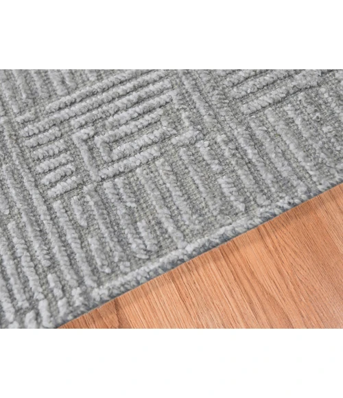 Amer Quartz Desoto Silver Hand-Knotted Wool Blend Area Rug 8'x10'