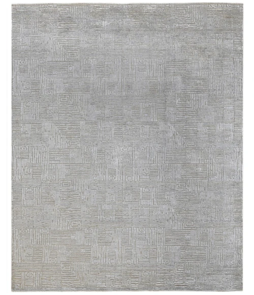 Amer Quartz Desoto Silver Hand-Knotted Wool Blend Area Rug 8'x10'