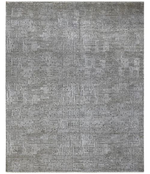Amer Quartz Desoto Smoke Hand-Knotted Wool Blend Area Rug 9'x12'