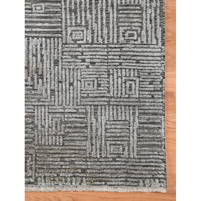 Amer Quartz Desoto Smoke Hand-Knotted Wool Blend Area Rug 8'x10'