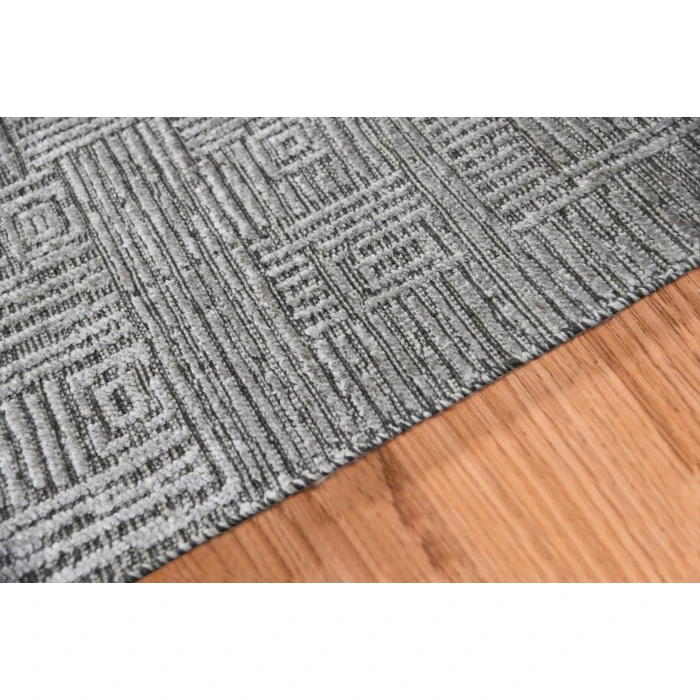 Amer Quartz Desoto Smoke Hand-Knotted Wool Blend Area Rug 8'x10'