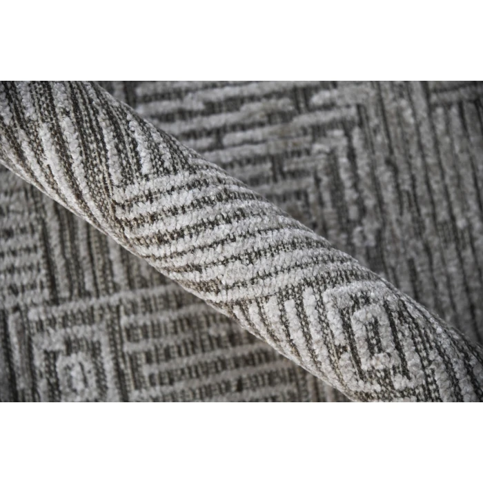Amer Quartz Desoto Smoke Hand-Knotted Wool Blend Area Rug 8'x10'
