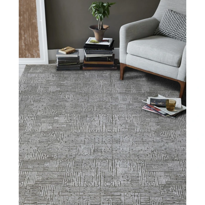 Amer Quartz Desoto Smoke Hand-Knotted Wool Blend Area Rug 8'x10'