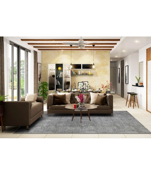 Amer Quartz Desoto Smoke Hand-Knotted Wool Blend Area Rug 9'x12'