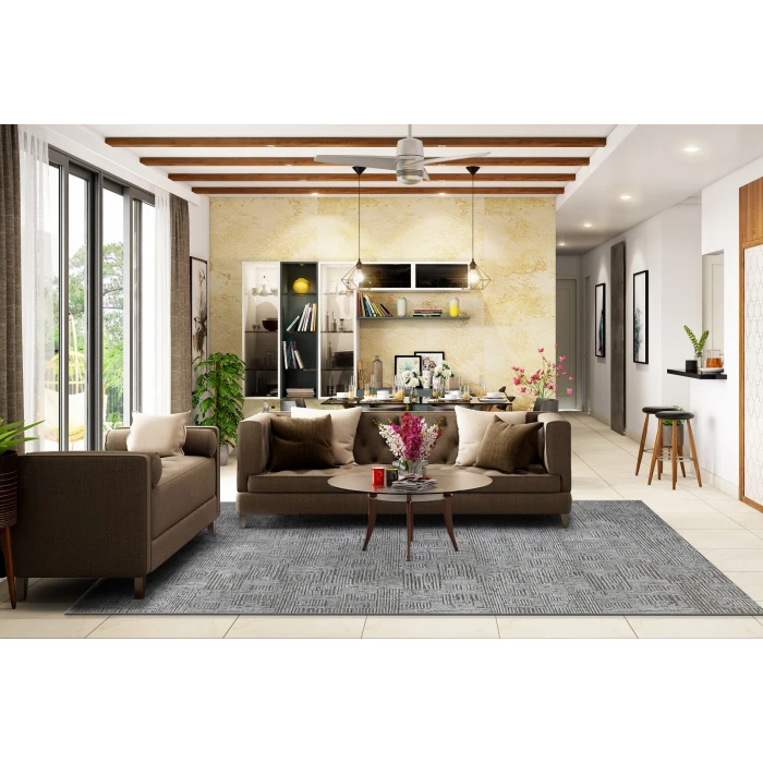 Amer Quartz Desoto Smoke Hand-Knotted Wool Blend Area Rug 8'x10'