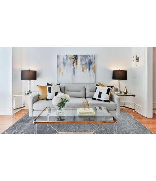 Amer Quartz Desoto Indigo Hand-Knotted Wool Blend Area Rug 9'x12'