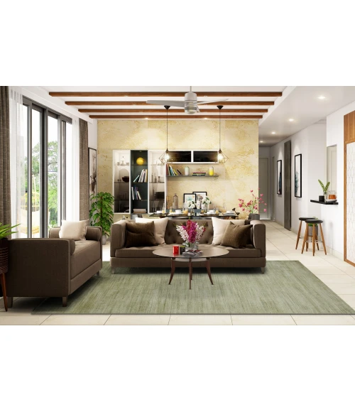 Amer Raffia Kinston Green Hand-woven Wool Blend Area Rug 5'x8'