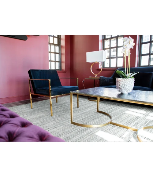 Amer Raffia Kinston Gray/Blue Hand-woven Wool Blend Area Rug 2'x3'