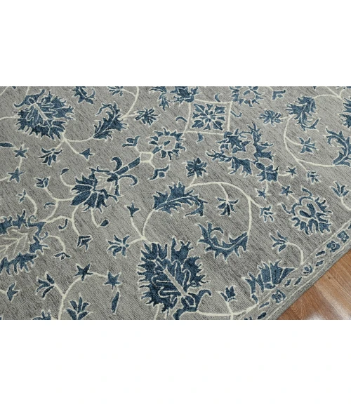 Amer Romania Hope Gray Hand-Hooked Wool Area Rug 5'x8'