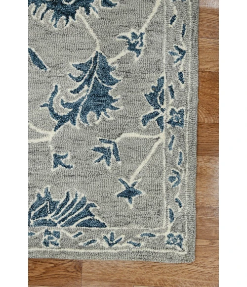 Amer Romania Hope Gray Hand-Hooked Wool Area Rug 5'x8'