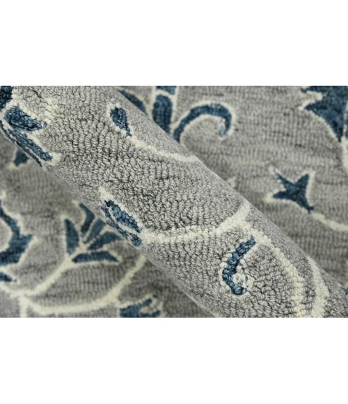 Amer Romania Hope Gray Hand-Hooked Wool Area Rug 5'x8'