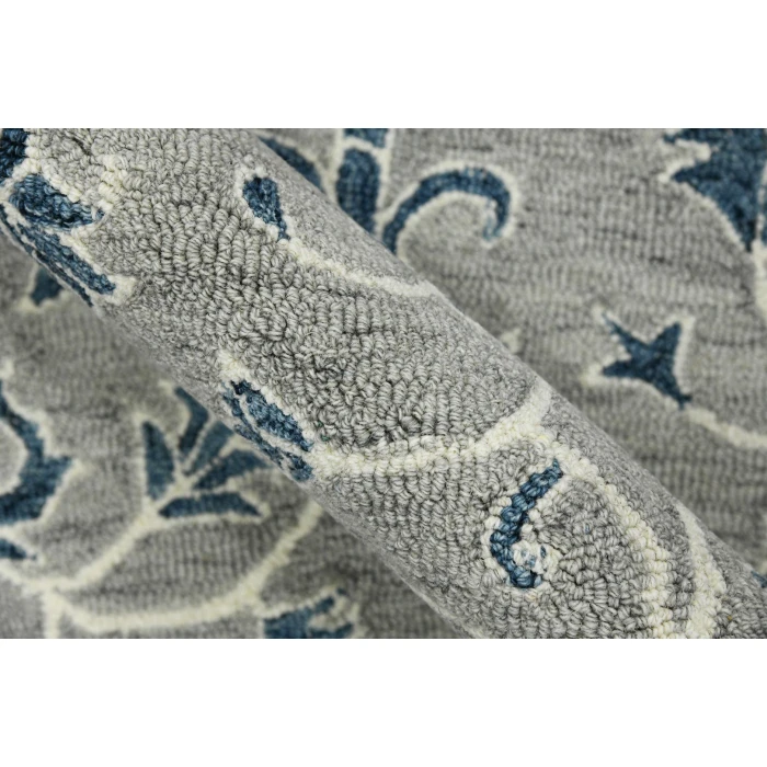 Amer Romania Hope Gray Hand-Hooked Wool Area Rug 5'x8'