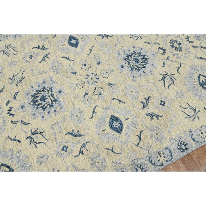 Amer Romania Newburg Light Blue Hand-Hooked Wool Area Rug 2'x3'